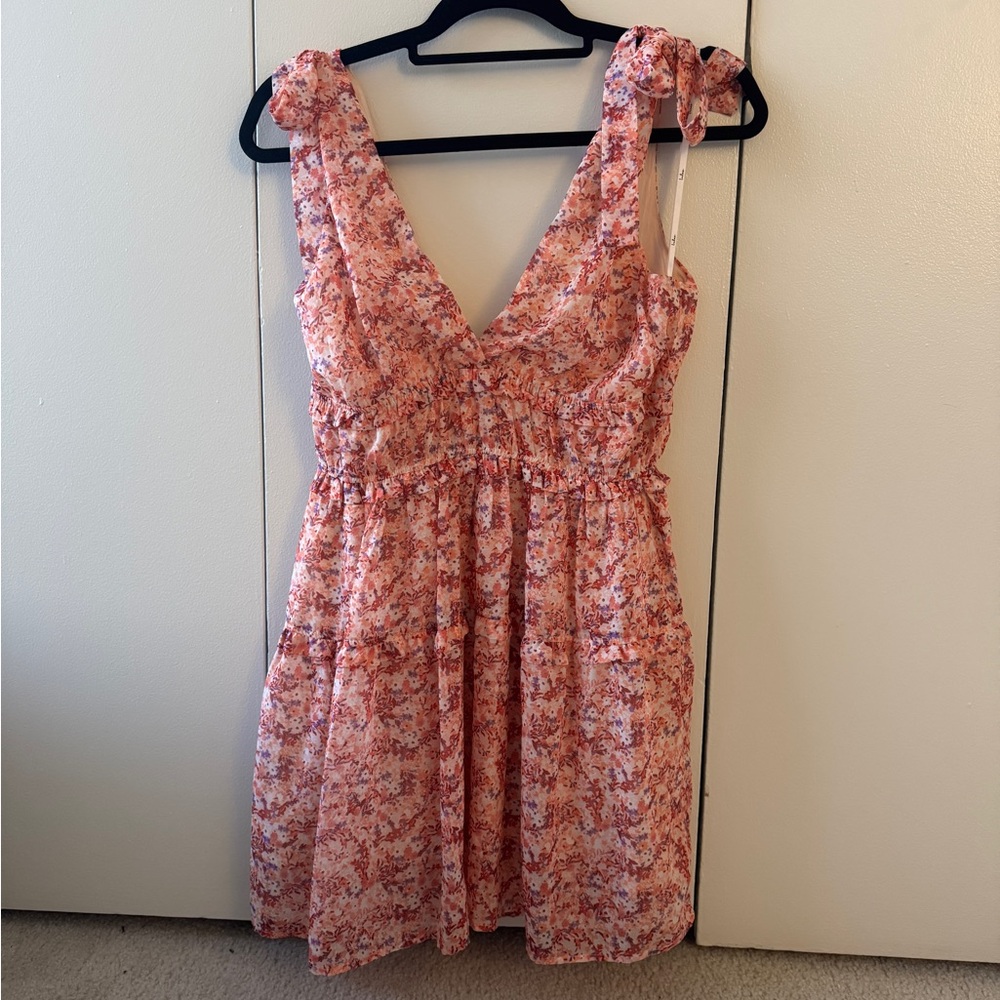 Floral Pink Sleeveless Dress
